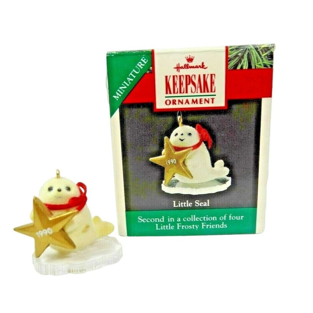 Vintage Frosty Friends 1990 Little Seal Hallmark Keepsake Mini Ornament Boxed